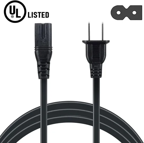 Miniatura 2 de Cable de alimentación de CA de 5 pies, 2 clavijas, compatible con TiVo Series 1, 2, 3, SVR 2000 HDVR2