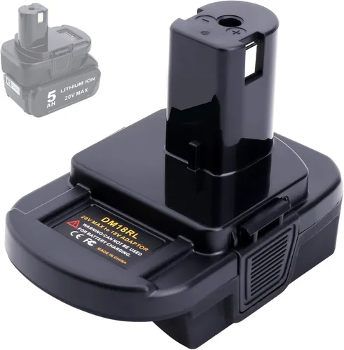 Adaptador Lasica DM18RL Compatible con herramientas Ryobi de 18V, adaptador compatible con Mil-Waukee M-18 de 18V y compatible con batería Dewalt de