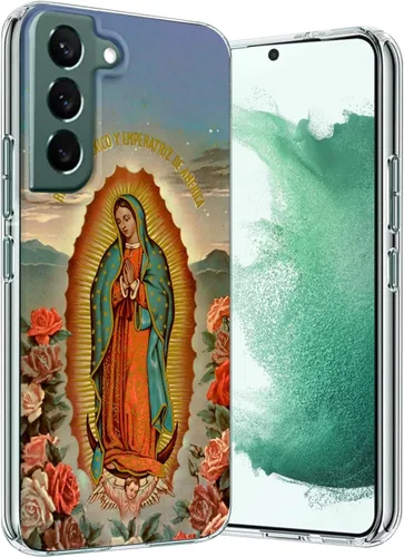 Miniatura 8 de Funda transparente adecuada para Samsung Galaxy S22 Ultra con patrón católico de Guadalupe Virgen María y cuatro esquinas reforzadas a prueba
