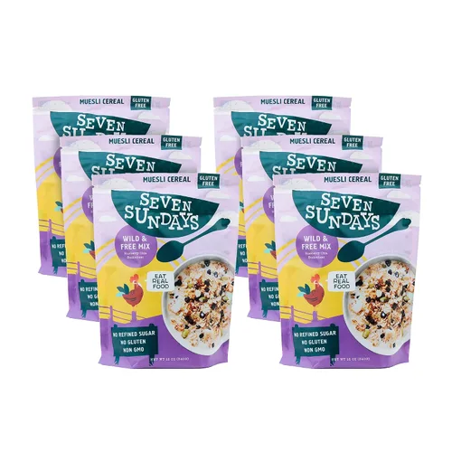 Miniatura 11 de Seven Sundays Farmers Market - Cereal orgánico Muesli de grosella y almendra, bolsa de 12 onzas, certificado sin gluten, sin OMG, sin azúcar