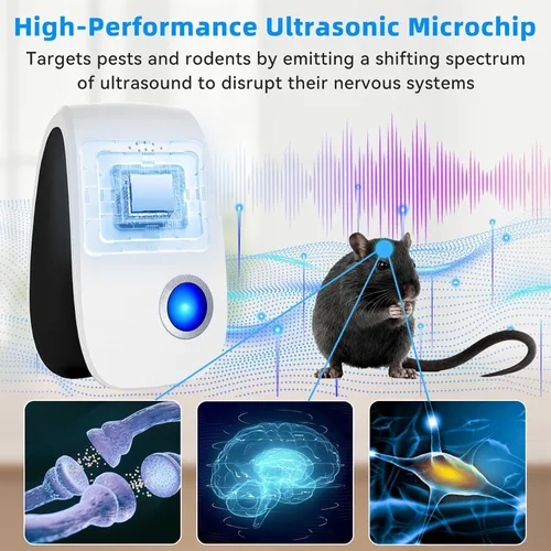 Miniatura 3 de Repelente ultrasónico mejorado, repelente de plagas para interiores, enchufe electrónico para cucarachas, hormigas, roedores, ratones, insectos