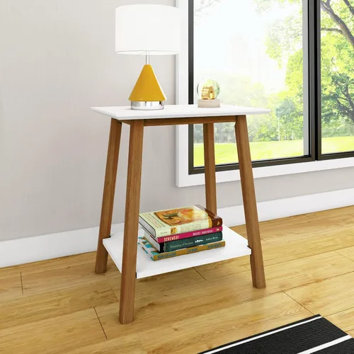Max & Lily Mesita de noche, moderna mesita de noche de madera maciza de mediados de siglo, mesa auxiliar para dormitorio, mesita de noche para