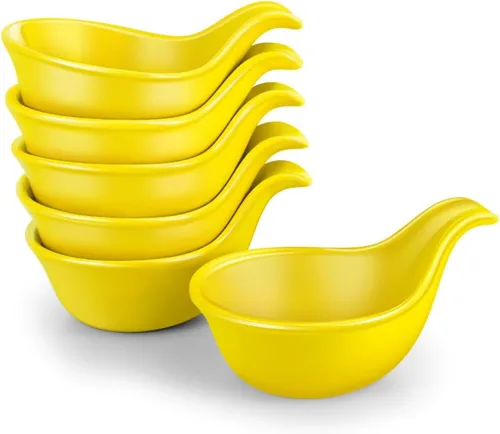 Miniatura 10 de Flexzion Tazones de cerámica para sumergir, cuencos pequeños para sumergir con asa, tazas de condimentos, plato de salsa de soja, moldes de Negro