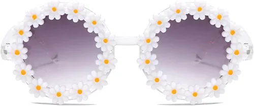 Miniatura 2 de Gafas de sol redondas de flores para niñas, con protección UV 400, para playa al aire libre