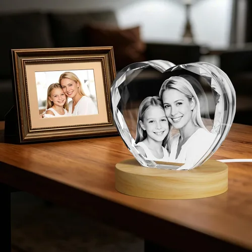 Miniatura 8 de Foto de cristal 3D, regalos personalizados de Navidad para mujeres, mamá, ella, esposa, pareja, novia, imagen personalizada grabada con láser