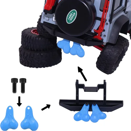 Miniatura 4 de Bolas colgantes para camión, tuercas, bolas de parachoques, tuercas de toro, contrapeso de bola de cola para TRX4M SCX24 FX24 coches RC 1/18 (Azul)