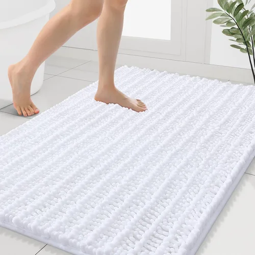 Miniatura 90 de Smiry Alfombras de Baño 24x16 pulgadas, Alfombras de Baño de Chenilla Extra Suaves y Absorbentes, Respaldo de Goma Antideslizante, Lavable a Máquina