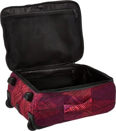 Miniatura 5 de Vera Bradley Maleta plegable Softside para mujer, Hojas De Plátano Fucsia, Maleta plegable con ruedas Softside
