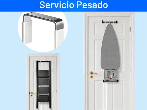 Miniatura 4 de Mars-Rock Ganchos de Metal Sobre la Puerta con Revestimiento de Plástico de 5.5" se Ajustan a Puertas de 0.5" a 1 3/8", 2 Piezas de Servicio Pesado