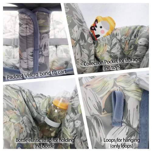 Miniatura 4 de Funda para carrito de compras para bebé, niño, niña, fundas de carrito multien 1 para bebés, funda acolchada suave para silla alta infantil, lavable