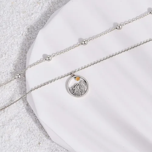 Miniatura 15 de CHIC & ARTSY Tobilleras de plata de ley S925 para mujer, pulsera de tobillo ajustable multicapa para playa, joyería de verano para mujer, de 10 a 11