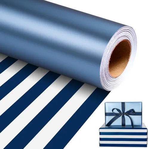 Miniatura 9 de Homeral Rollo de papel de regalo Jumbo de 30 pulgadas x 32.8 pies, color azul rey metálico para Navidad, cumpleaños, vacaciones, boda, baby shower