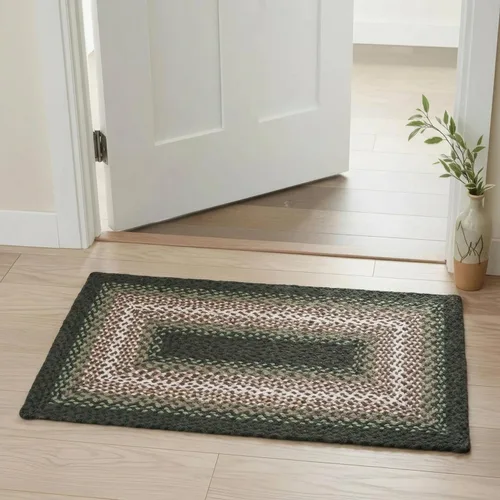 Miniatura 65 de Super Area Rugs Alfombra trenzada azul de 7 x 9 pulgadas, alfombra tejida ovalada para sala de estar, alfombra trenzada de granja, alfombra