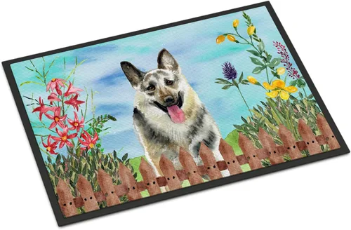 Miniatura 68 de Caroline's Treasures CK1311MAT Cavalier Spaniel Poinsettas - Felpudo de 18 x 27 pulgadas, tapete para puerta delantera, interior y exterior
