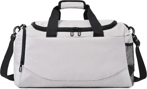 MKPCW Bolsa deportiva para gimnasio con bolsillo húmedo y compartimento para zapatos bolsa de viaje para hombres y mujeres gris negro
