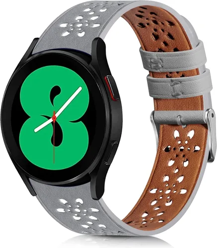 Miniatura 7 de Correa de cuero de encaje suave de 0.78 pulgadas compatible con Samsung Galaxy Watch 7/6/5/4 de 1.575 pulgadas, 1.732 pulgadas, Samsung Galaxy Watch