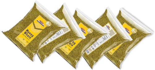 Miniatura 8 de Rani Moong entero (ideal para cocinar y germinar, frijoles enteros con piel) Lentejas indias de 8 libras (128 onzas), paquete de 5 (total 40 libras)