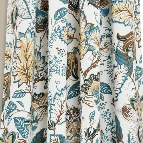 Miniatura 14 de Lush Decor, Blue Cynthia - Juego de cortinas de oscurecimiento jacobeas para sala, comedor, dormitorio, 108 pulgadas de largo, par de paneles Azul