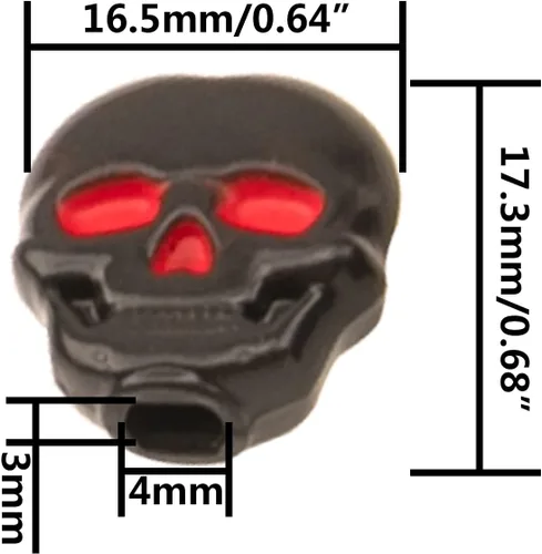 Miniatura 6 de 6 tapas de clavija de afinación de guitarra Yootones con forma de calavera, botón compatible con guitarra folk, eléctrica y acústica (negro)