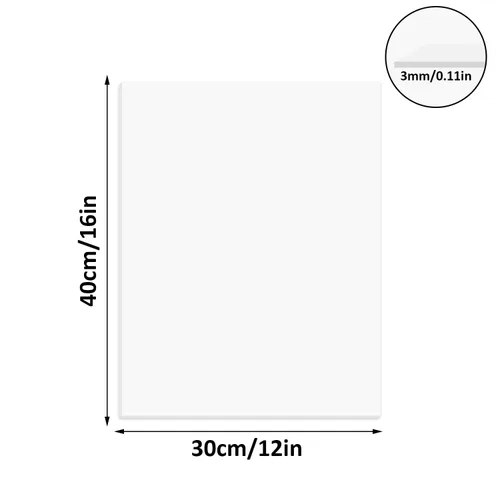 Miniatura 2 de Hojas de plástico ABS blanco de 16 x 12 pulgadas x 1/8 pulgadas de grosor, flexibles que el plexiglás moldeables que la lámina acrílica, paneles