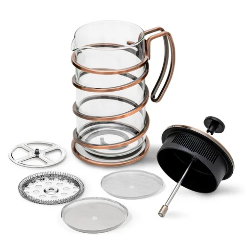 Miniatura 8 de OVENTE Cafetera de prensa francesa de 27 onzas con vidrio de borosilicato resistente al calor, diseño de acero inoxidable y sistema de filtro de 4