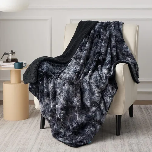 Miniatura 16 de Bedsure GentleSoft Manta Mullida de Sherpa - Manta de Forro Polar Cálida y Acogedora para Regalo de Mujer, Manta de Navidad de Felpa y Piel