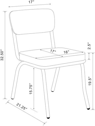Miniatura 3 de CARTESIAN Sillas de comedor retro, tapizadas en color negro con marco cromado, juego de 2