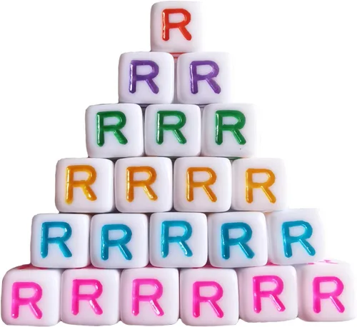 Miniatura 26 de Xeahung 200 cuentas de letras acrílicas cuadradas multicolor para hacer joyas, llaveros de bricolaje, collares, pulseras, decoraciones