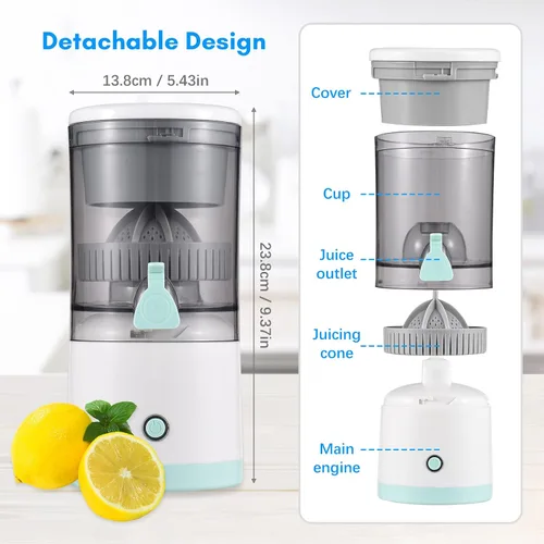 Miniatura 7 de Exprimidor eléctrico de cítricos, exprimidor de naranja, portátil, sin BPA