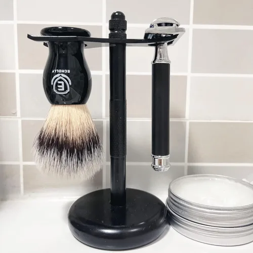 Miniatura 7 de Brochas de Afeitar de Lujo para Hombres de Echolly - Brochas de Afeitar de Cerdas Super Fuertes sin Desprendimiento para Hombres - Mango de Acrílico