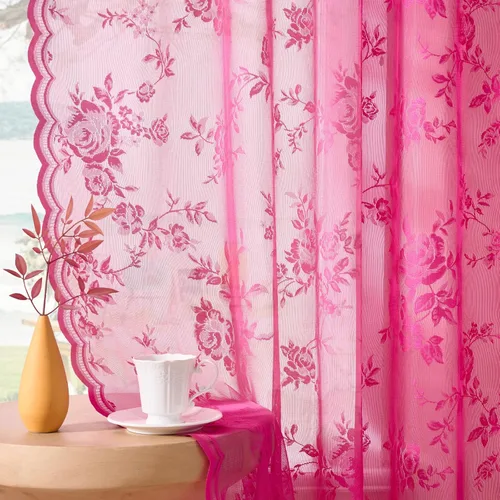 Miniatura 39 de SEEKRIGHT - 2 paneles de cortinas traslúcidas de encaje negro, cortinas góticas florales, cortinas victorianas con bolsillo para cortinero