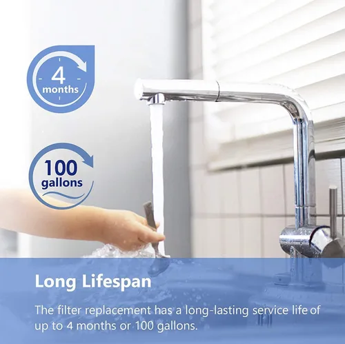 Miniatura 4 de Overbest Filtro de agua para grifo 7027W, repuesto para filtro Brita®, grifo Brita® 36311 en sistema de filtración de agua del grifo, 100 galones