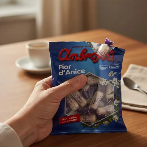 Ambrosoli Caramelo de anís hecho en Italia – Caramelo duro de anís envuelto individualmente – Caramelos italianos "Fior d'Anice" (5.29 oz | 5.29 oz)