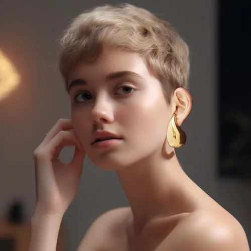 Miniatura 3 de Aretes de lágrima extra grandes, aretes de aro dorados gruesos para mujer, orejas sensibles, hipoalergénicos, de moda, joyería de gota de agua