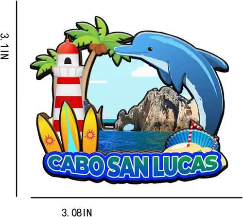 Miniatura 3 de Cabo San Lucas - Imán de madera para nevera, diseño de México, monumentos en 3D, recuerdos coleccionables, decoración hecha a mano, 2002