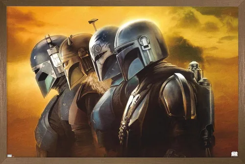 Miniatura 15 de Trends International Star Wars: The Mandalorian Season 3 - Póster de pared de cascos, 22.37 x 34.00 pulgadas, versión enmarcada en blanco
