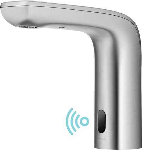 Miniatura 2 de KRAUS Indy Grifo de baño sin contacto con sensor táctil con caja de control y mezclador de temperatura en acero inoxidable libre de manchas, Acero