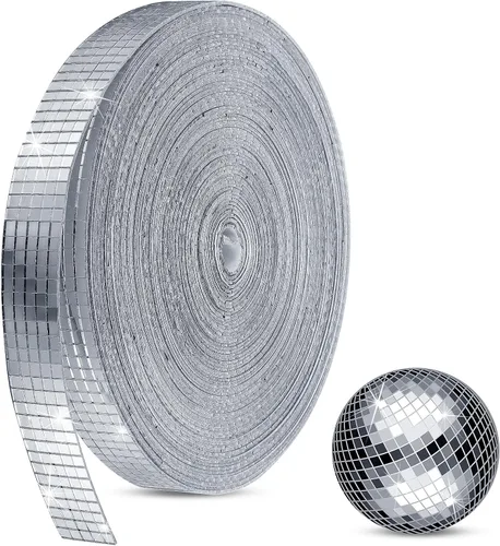SATINIOR 20000 piezas de azulejos de espejo de bola de discoteca autoadhesivos para manualidades, 5 x 5 mm, pequeños adhesivos de bola de cinta de