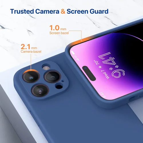Miniatura 5 de Miracase - Funda magnética diseñada para iPhone 14 Pro Max, de silicona líquida, a prueba de golpes, con protector de pantalla y protección