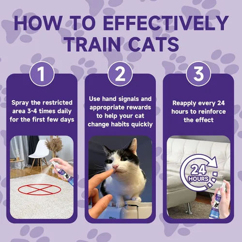 Miniatura 6 de WEALLIN Spray disuasorio para gatos, 6.76 onzas líquidas, repelente de gatos natural para interiores y exteriores, ayuda de entrenamiento