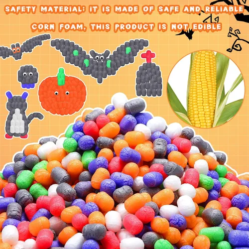 Miniatura 4 de Junkin Kit de 1000 piezas de fideos mágicos de espuma, manualidades, maíz, súper manualidades, bloques de construcción a granel, modelo, juguetes