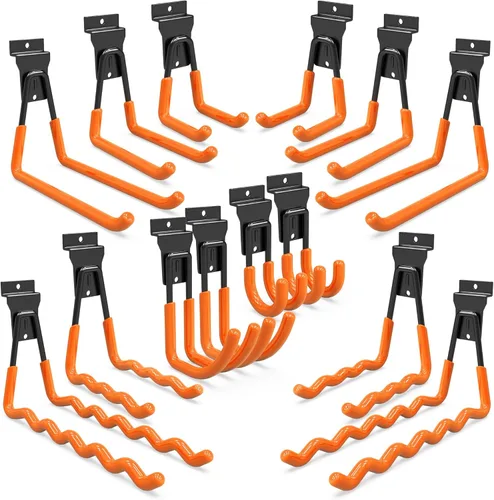 Miniatura 28 de 3-H, accesorios para pared de listones de 18 piezas, ganchos y perchas de pared de listones de múltiples tamaños, pared de listones resistente