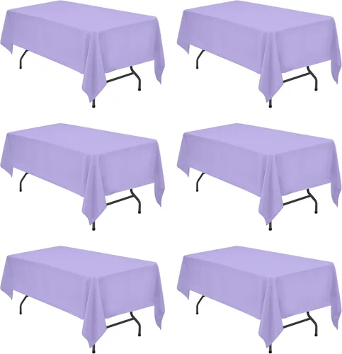 Miniatura 163 de BRILLMAX 6 Pack de Manteles Azul Marino para Mesas Rectangulares de 8 Pies 90 x 156 Pulgadas - 8 pies Mantel Rectangular a Granel de Lino