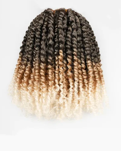 Miniatura 80 de Cabello de Ganchillo Pre-Retorcido Passion Twist para Mujeres Negras y Niños, Cabello Passion Twist Pre-Enrollado Trenzas Bohemias 4 Pulgadas 8
