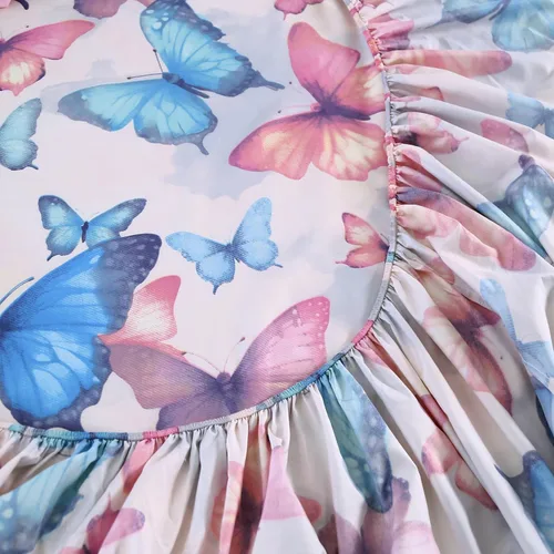 Miniatura 3 de SDIII Sábana bajera ajustable de mariposa colorida con 2 fundas de almohada, bolsillo profundo, microfibra suave, tamaño individual, para niños