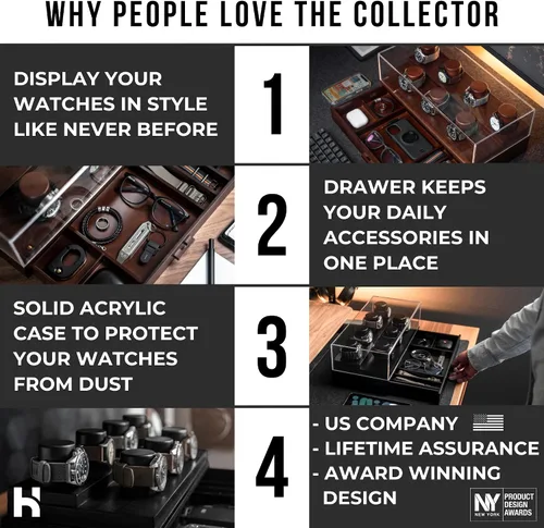 Miniatura 2 de Holme & Hadfield Eleva tu colección de relojes con The Collector, estuche de exhibición de reloj premium para 7 relojes, regalo de cumpleaños