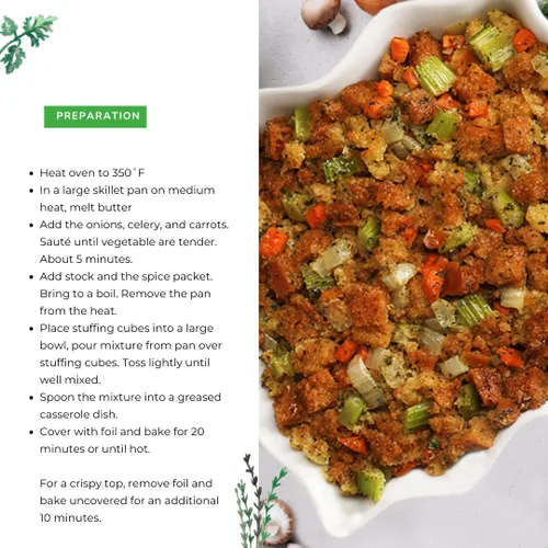 Miniatura 6 de Mezcla de Relleno Sabroso Sin Gluten de Aleia's – 10 oz (1 Paquete) – Relleno Clásico Navideño para Pavo, Pollo y Más – Sin Trigo, Sin Soja, Sin