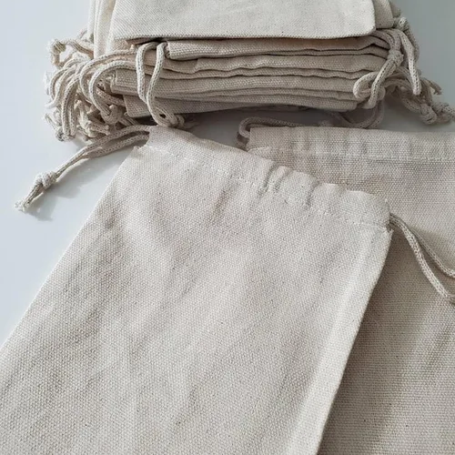 Miniatura 8 de Bolsas de lona de algodón con doble cordón, paquete de 12 (12 x 16 pulgadas)