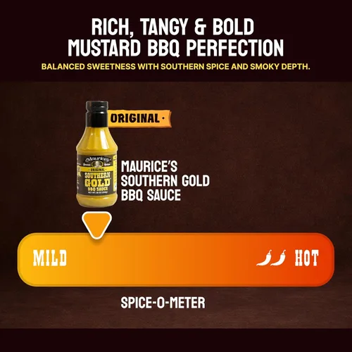 Miniatura 4 de Maurice's Southern Gold Salsa BBQ – Salsa clásica de mostaza Carolina con sabor atrevido – Auténtico aderezo de barbacoa de Carolina del Sur – Ricas