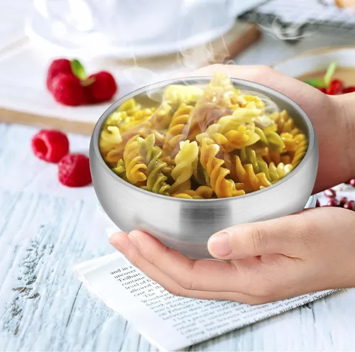 Miniatura 5 de LIANYU Juego de 2 piezas de cuencos para niños pequeños de acero inoxidable 304, cuencos pequeños de 12oz para niños, juego de alimentación